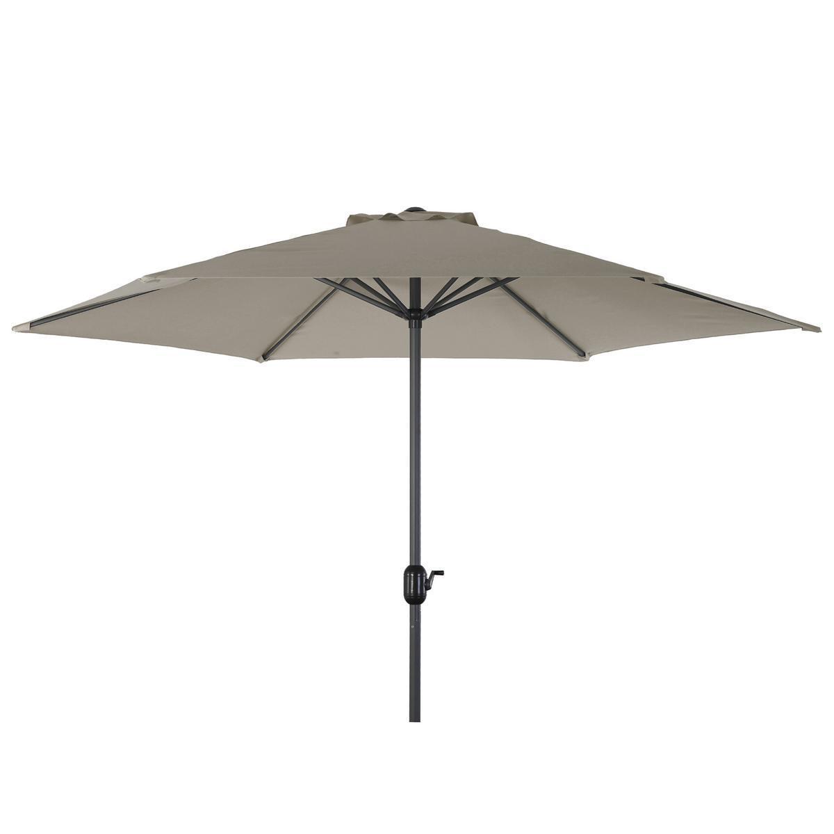 Parasol Eole - Aluminum et polyester - Diam 2,7 x H 2,45 m - Beige