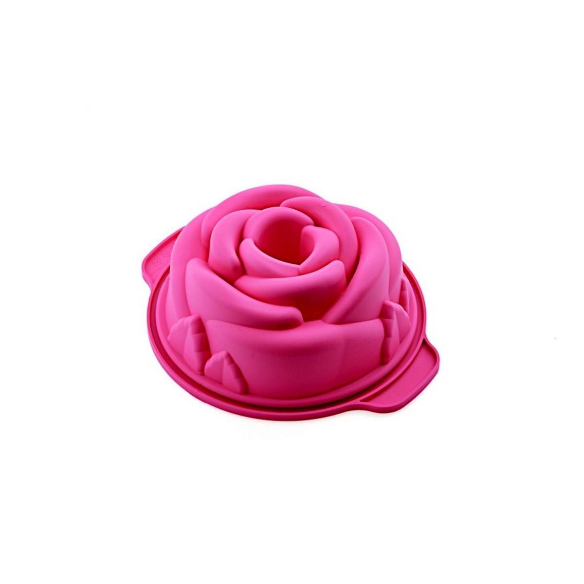 Moule à gâteau forme rose - Silicone - Rose