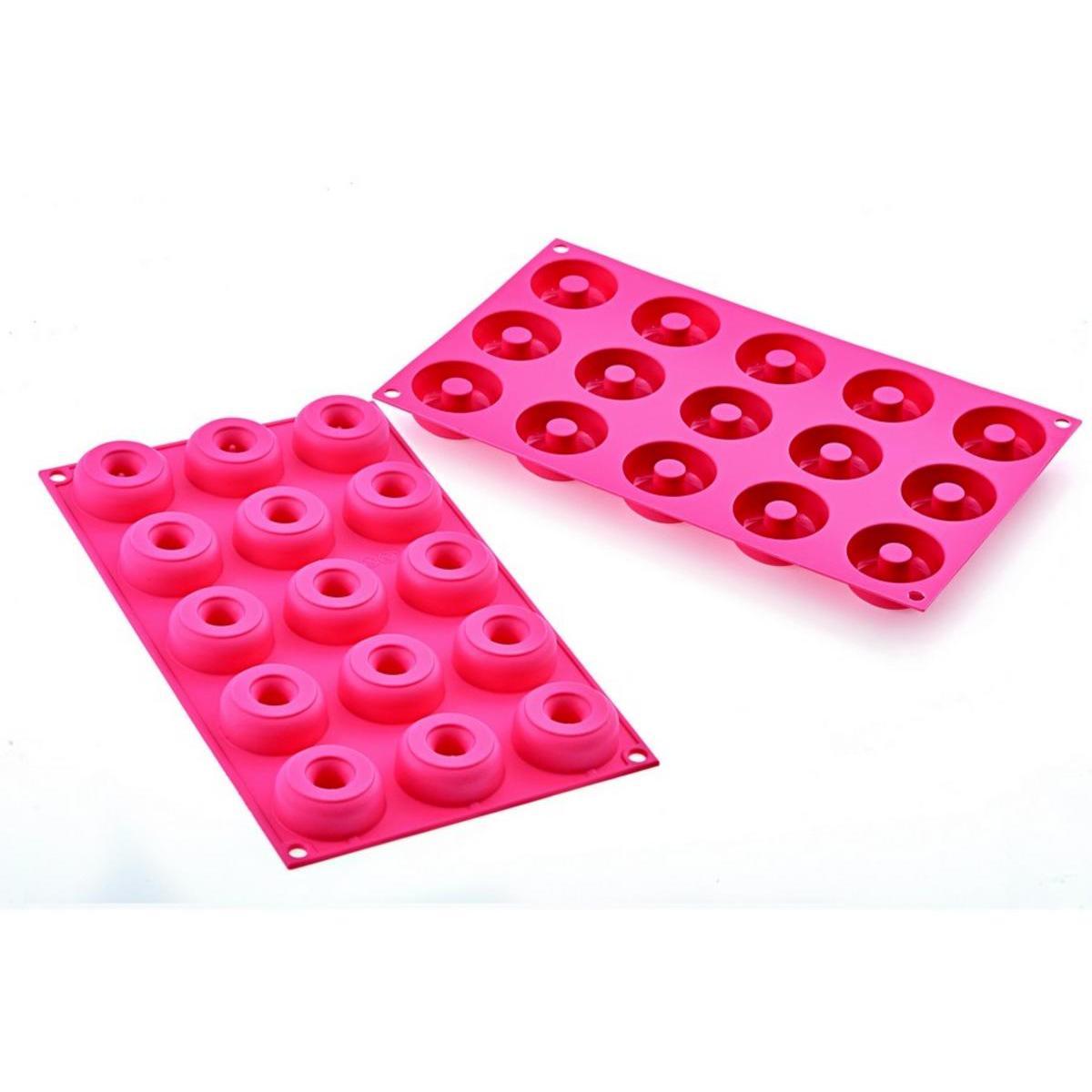 Plaque à mini donuts - Silicone - Rose