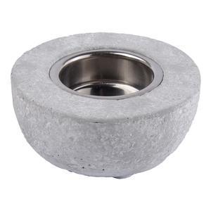 Photophore rond - Ciment - Ø 8,3 x H 4 cm - Gris