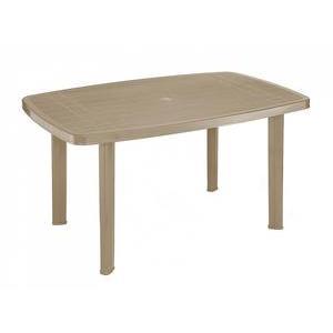 Table rectangulaire - 137 x 85 x H 72 cm - Marron taupe