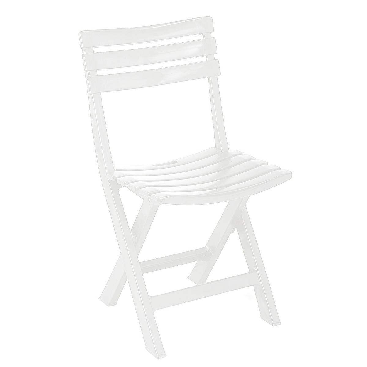 Chaise pliante - Polypropylène - 44 x 41 x H 78 cm - Blanc