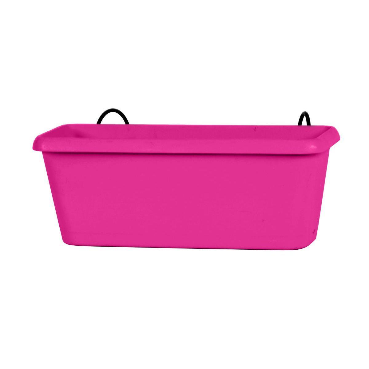 Balconnière avec support - Plastique - 30 x 12 x 11,4 cm - Rose fuchsia