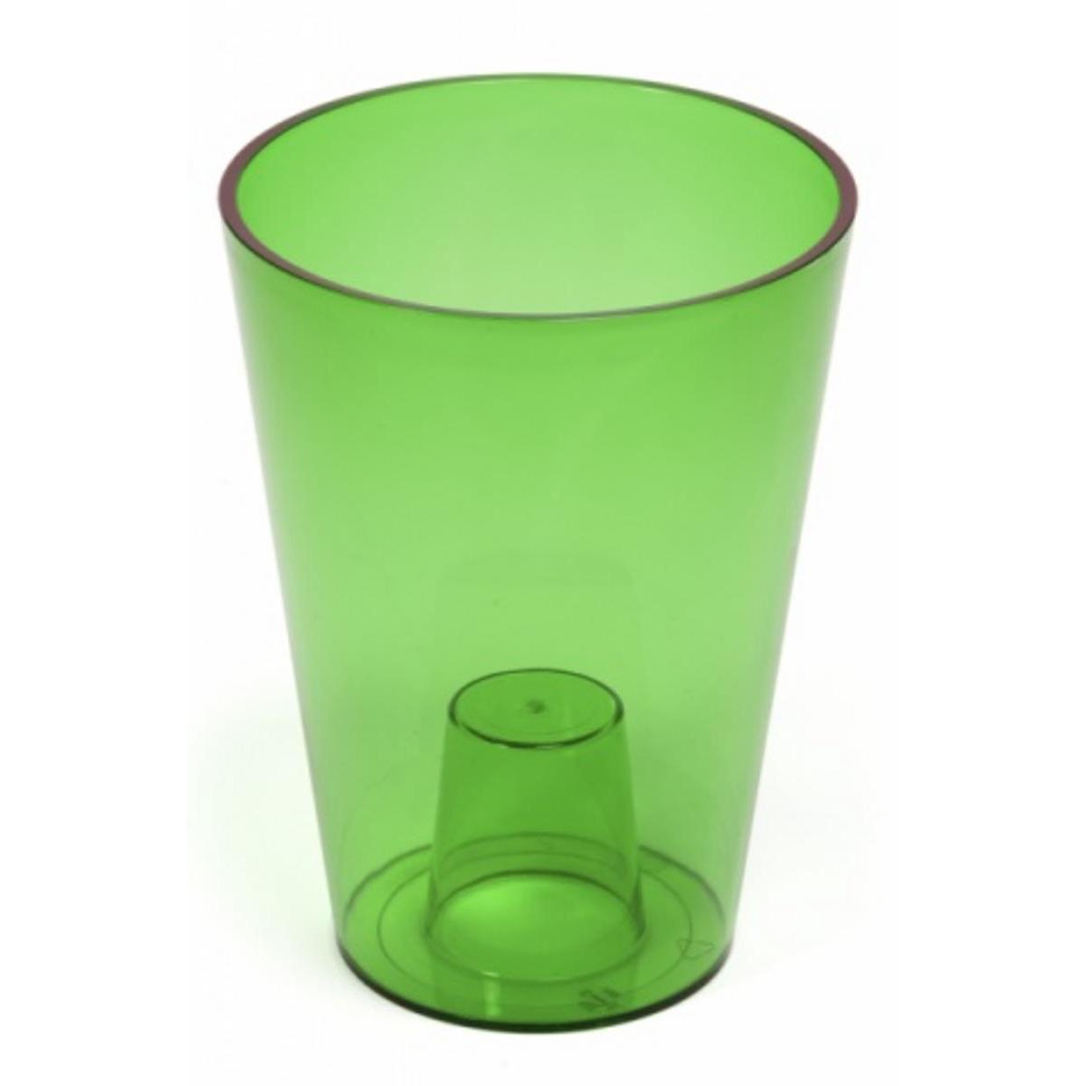 Pot à orchidée à LED - Plastique - Ø 12 x H 17 cm - Vert