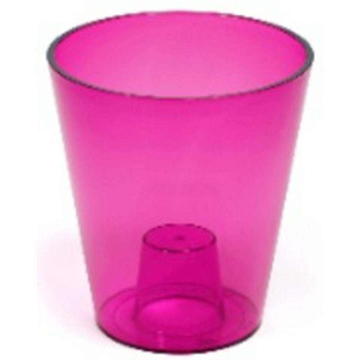 Pot à orchidée à LED - Plastique - Ø 12,8 x H 17 cm - Rose fuchsia