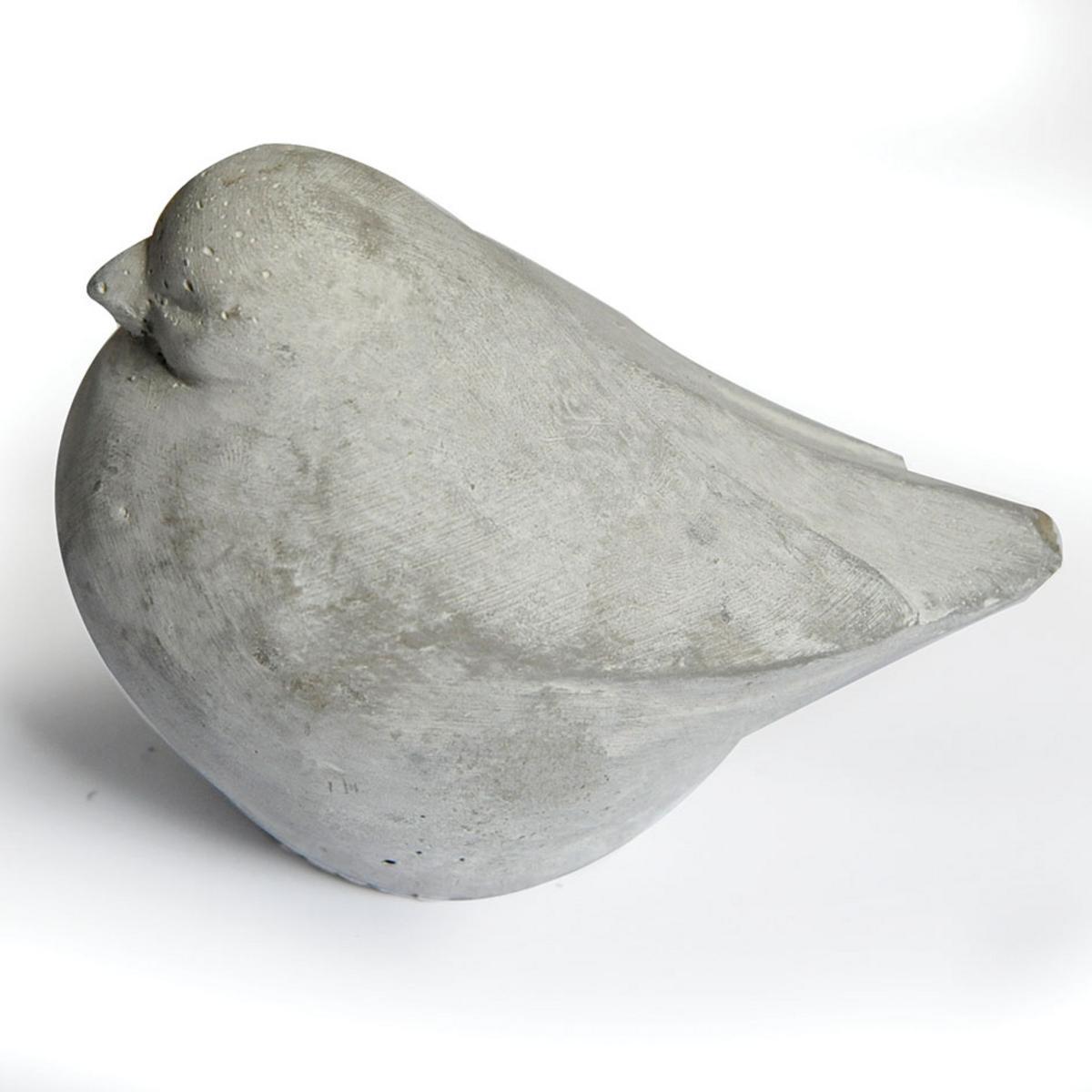 Oiseau décoratif - Céramique - 15,5 x 8,5 x H 10 cm - Gris