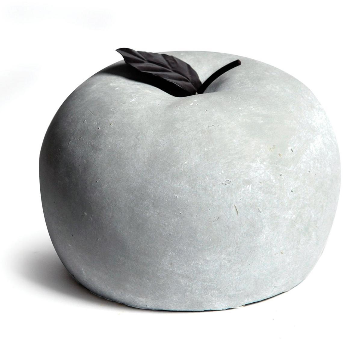 Pomme décorative - Céramique - Ø 10,5 x H 10 cm - Gris