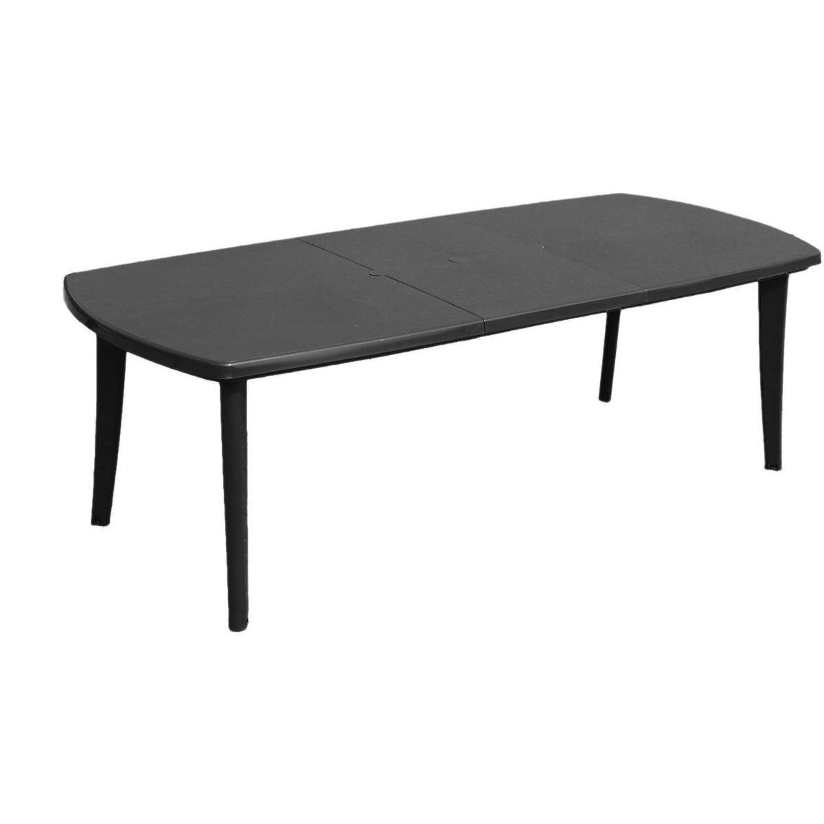 Table Atlantic extérieure - Polypropylène - 170 x 100 x H 73 cm - Anthracite