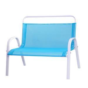 Banc enfant - Acier et textilène - 70 x 45 x H 59 cm - Vert, bleu ou rose