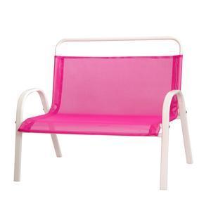 Banc enfant - Acier et textilène - 70 x 45 x H 59 cm - Vert, bleu ou rose