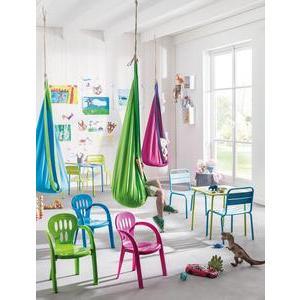 Chaise enfant - Acier - 40,5 x 38,5 x H 57 cm - Vert anis