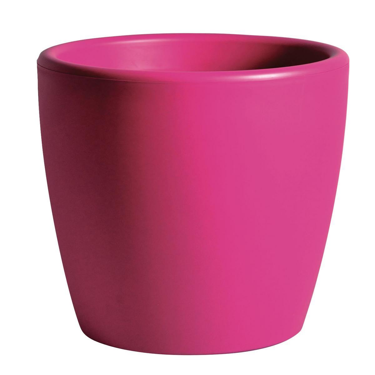 Pot à fleurs Bolas - Plastique - Ø 45 x H 31 cm - Rose fuchsia