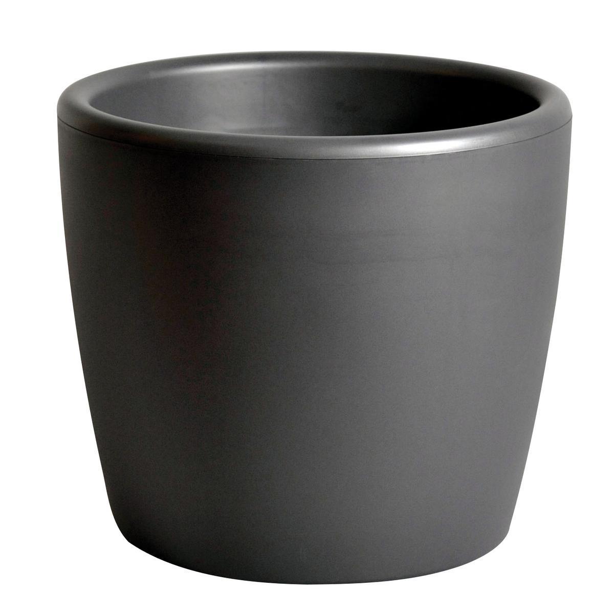 Pot à fleurs Bolas - Plastique - Ø 45 x H 31 cm - Gris anthracite