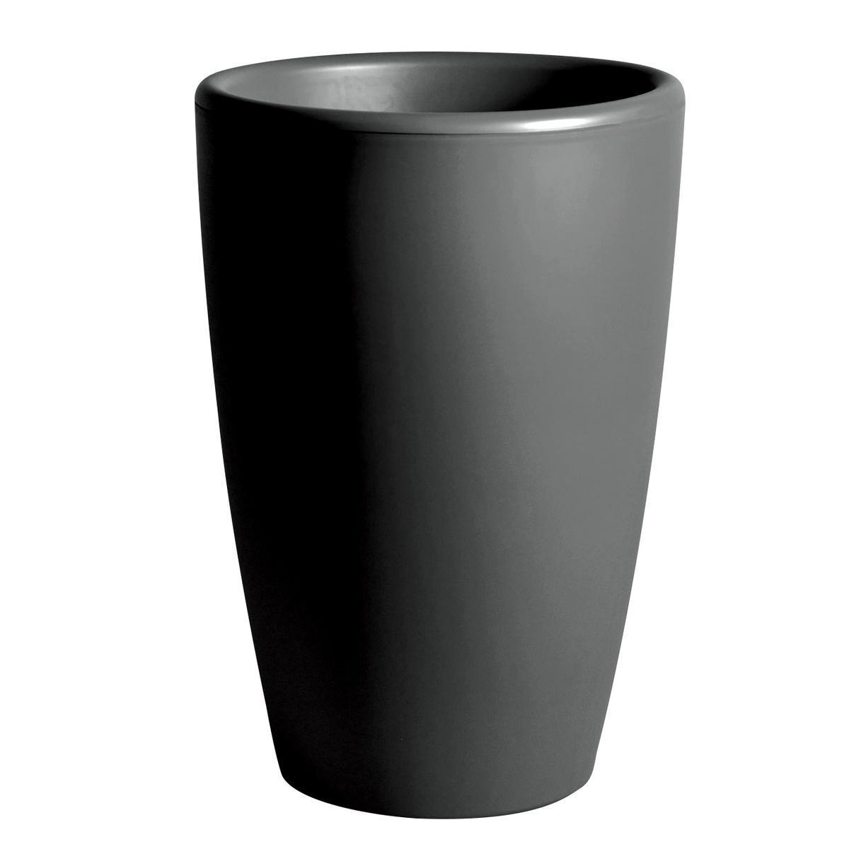 Pot à fleurs Vase - Plastique - Ø 45 x H 66 cm - Gris anthracite