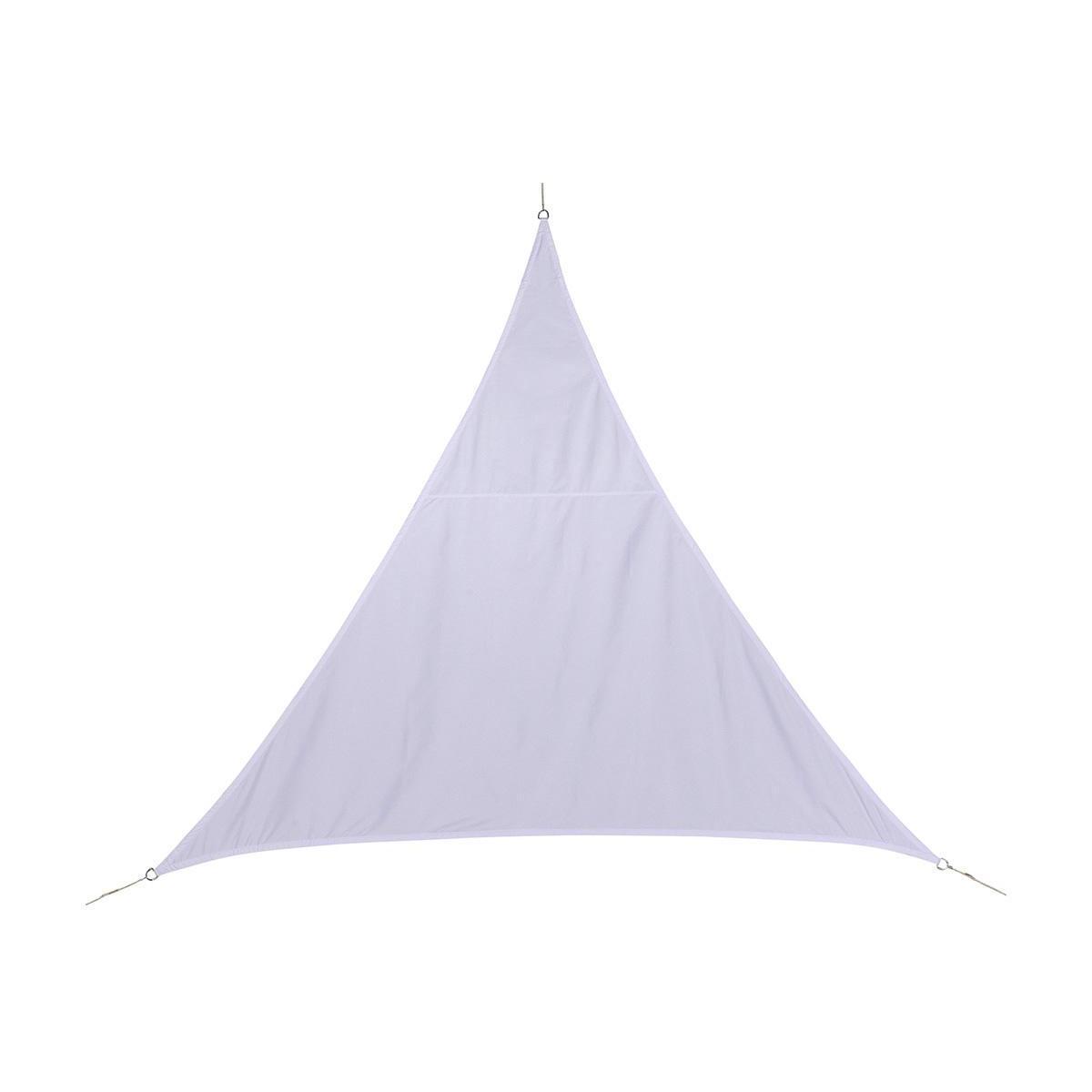 Voile d'ombrage triangulaire - Polyester et Polyamide - 5 x 5 x 5 m - Blanc