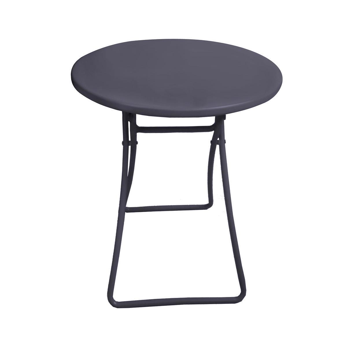 Table d'appoint - Acier - Ø 42 x H 47 cm - Gris