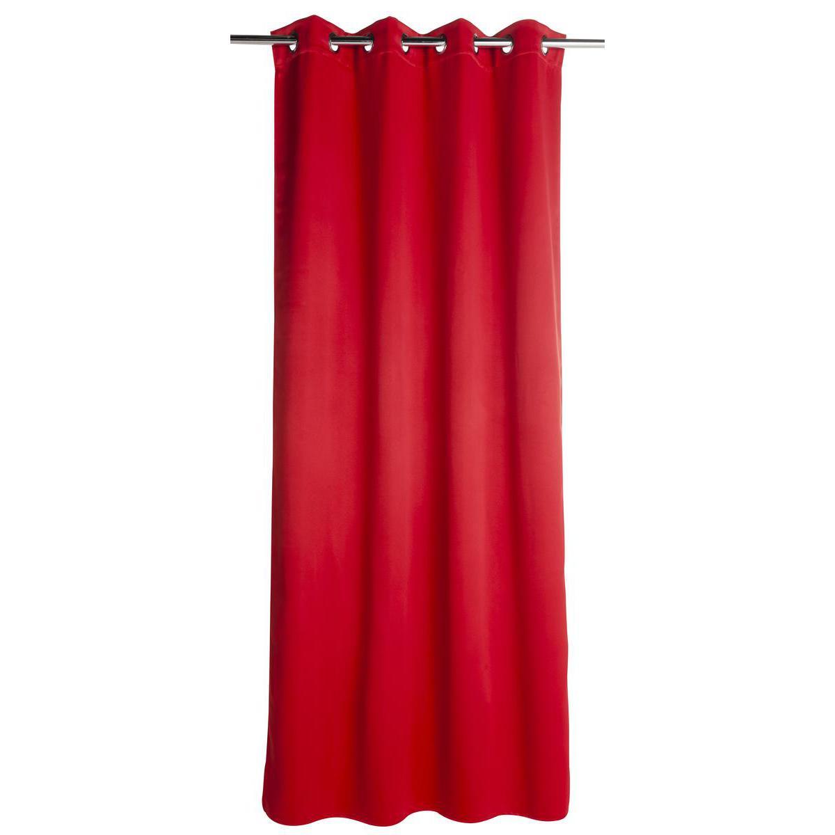 Rideau occultant à œillets - 100 % polyester - 140 x 240 cm - Rouge