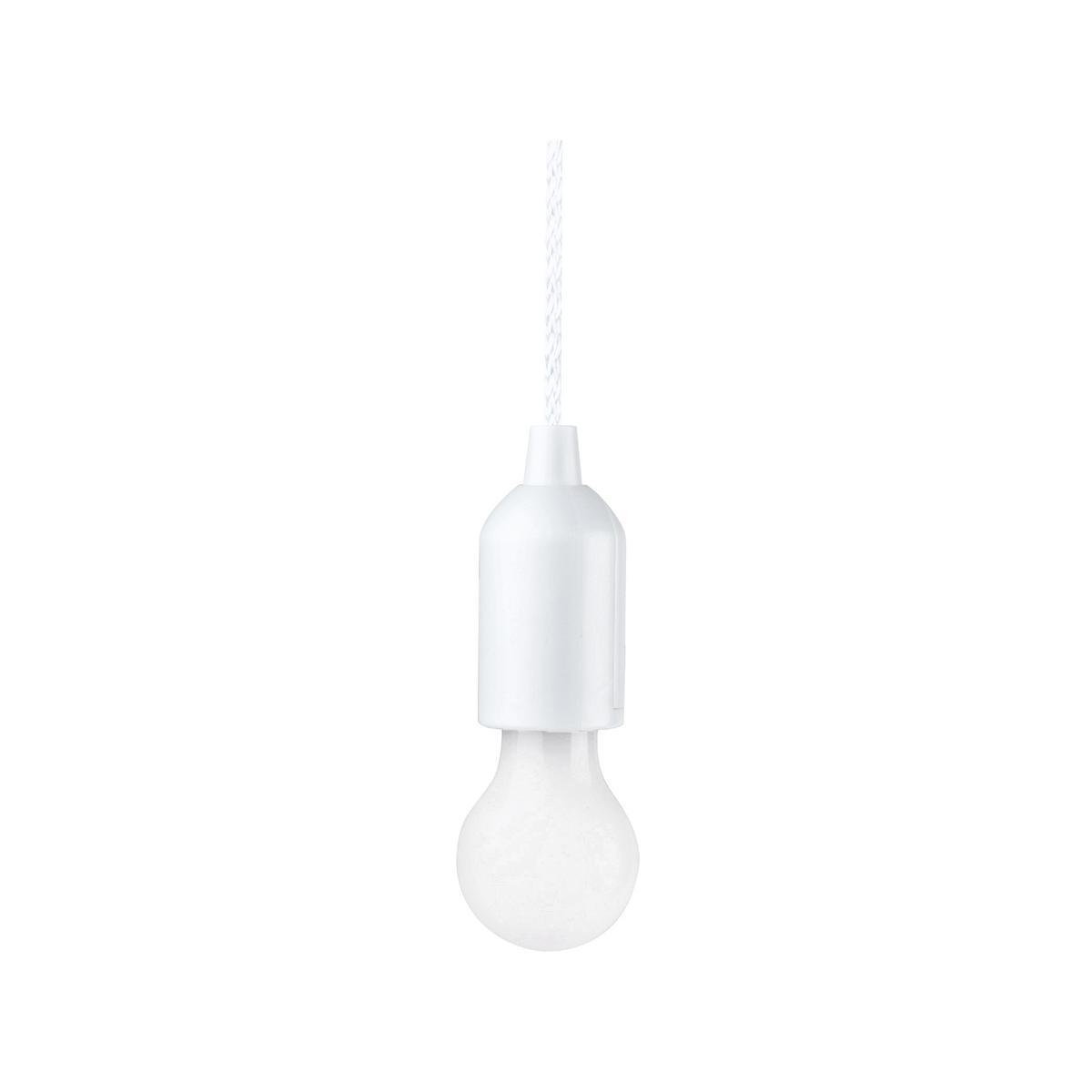 Suspension lampe fil nomade - ABS et Polycarbonate - 16,5 x 5,5 cm / Câble 108 cm - Blanc