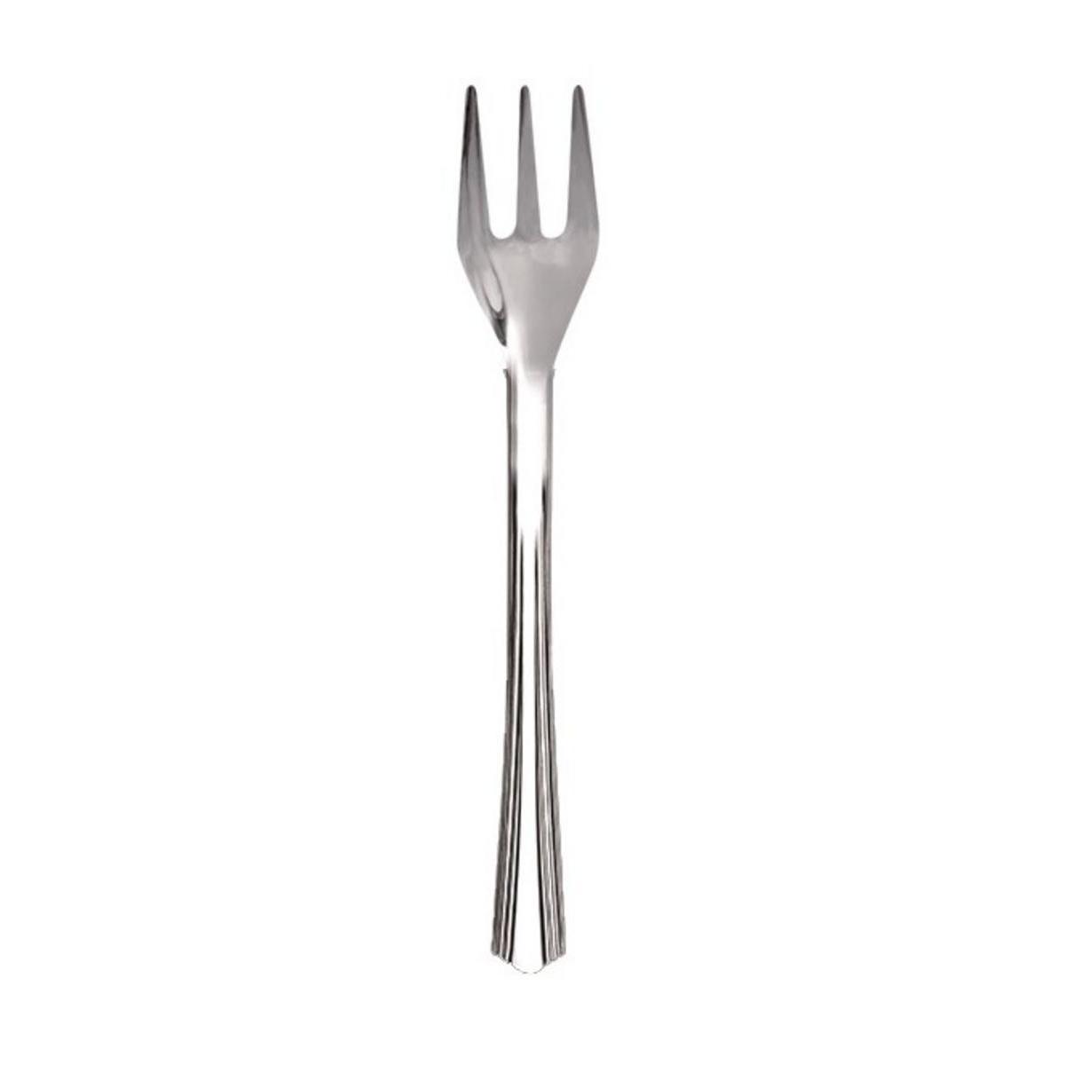 50 mini-fourchettes - Plastique - H 10,7 cm - Chrome