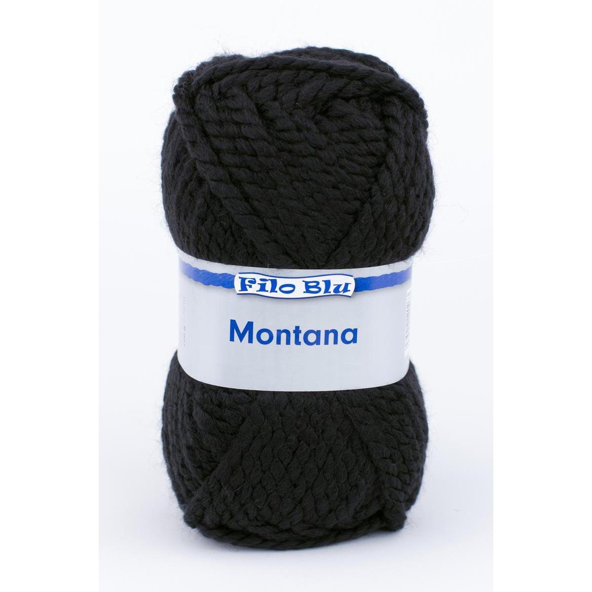 Pelote Montana - 90 % polyacrylique et 10 % laine - 70 m - Noir
