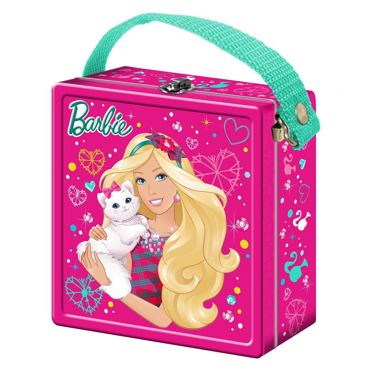 Valisette Barbie et bonbons - Métal - 16 x 9 x H 21 cm - Multicolore
