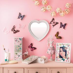 Porte-bijou robe papillons - MDF et tissu - 14 x 10 x H 31 cm - Différents coloris