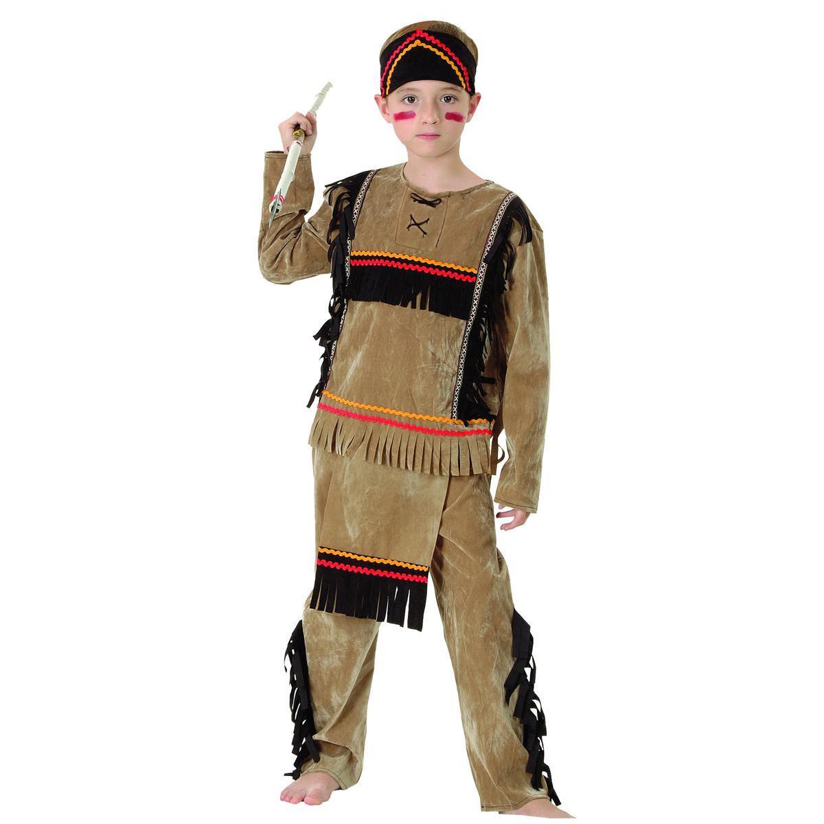 Costume d'Amérindien - Taille enfant 4 à 12 ans (Différentes tailles disponibles) - Multicolore