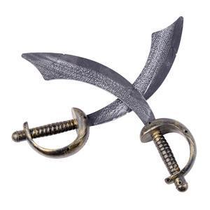 2 sabres et masque de pirate - Plastique - Différentes tailles - Bronze et rouge