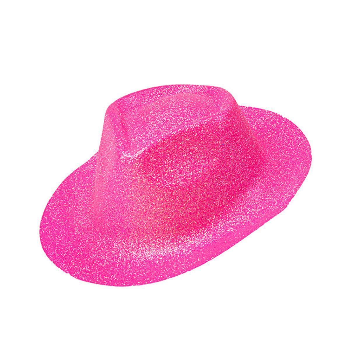 Chapeau de cowboy pailleté - Rose