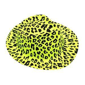 Chapeau léopard fluo - PVC - 29,5 x 25 x H 10 cm - Différents coloris