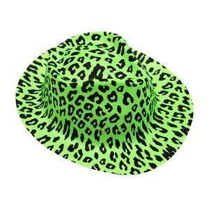 Chapeau léopard fluo - PVC - 29,5 x 25 x H 10 cm - Différents coloris