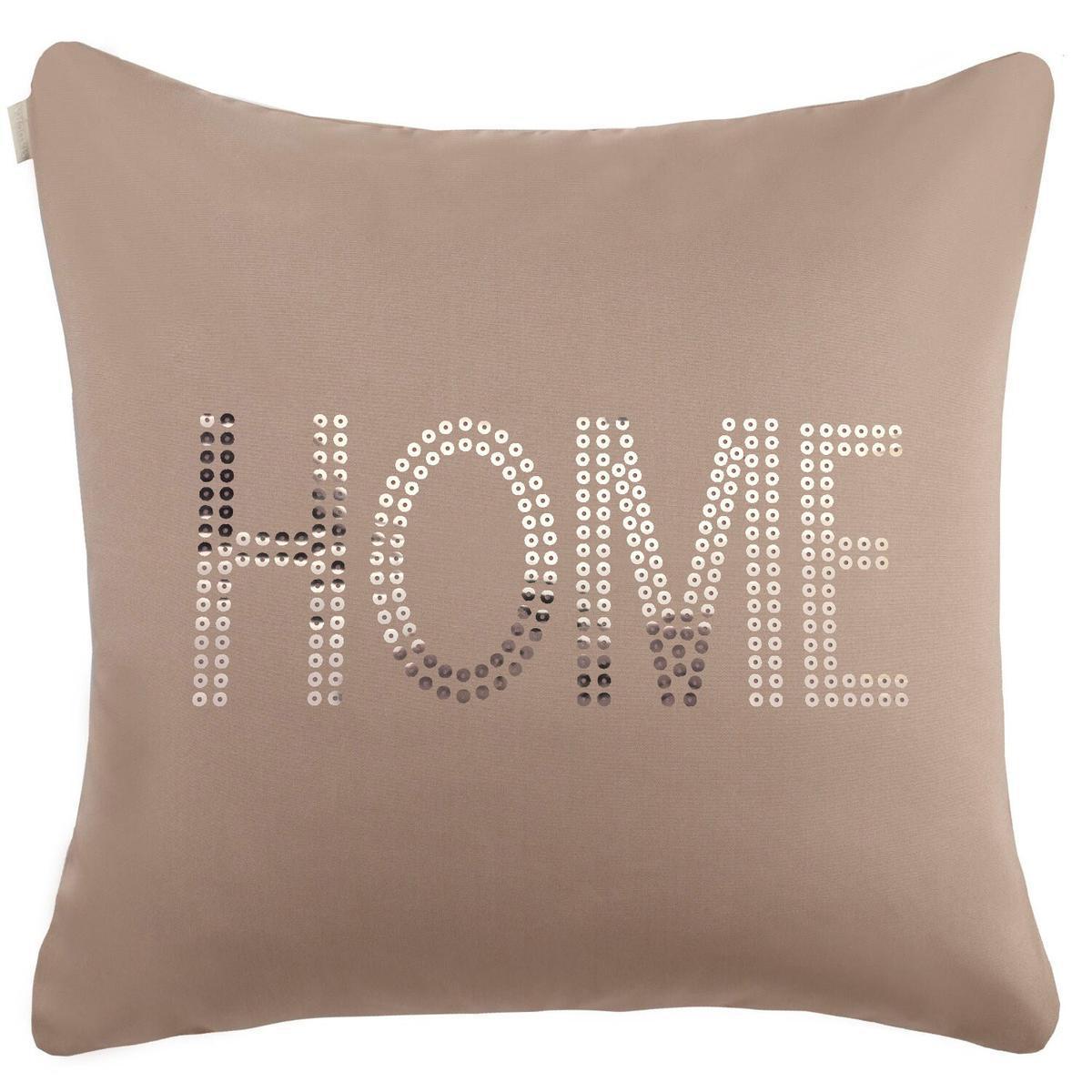 Coussin Home - 100% polyester - 40 x 40 cm - Taupe