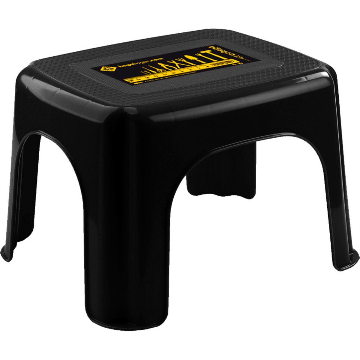 Tabouret - Plastique - 32 x 26,5 x H 21 cm - Noir