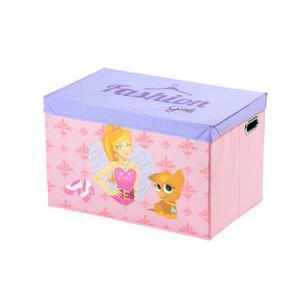 Coffre à jouets princesse - Tissu non tissé - 57 x 37 x H 35 cm - Multicolore