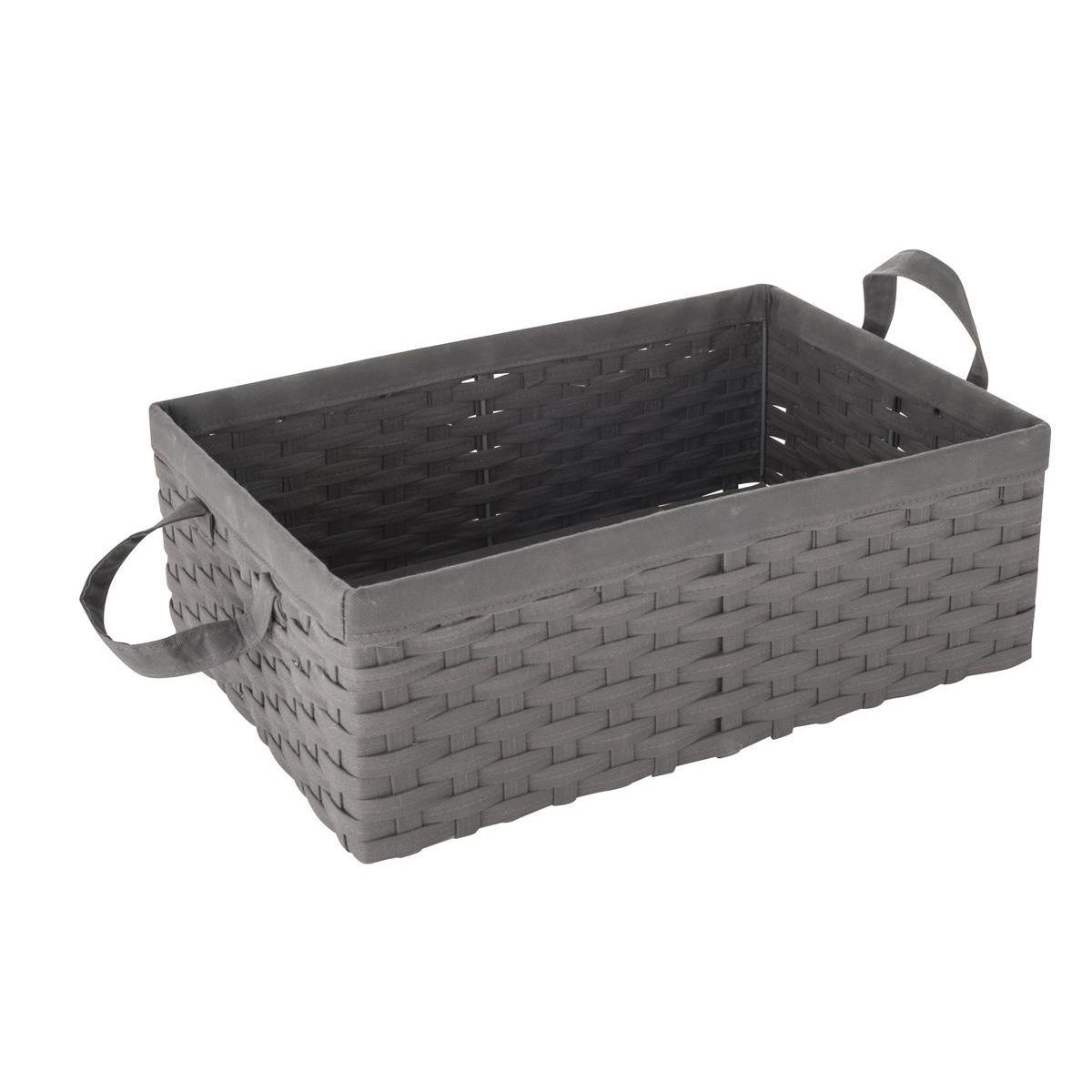 Panier - Tissu non tissé - 52 x 36 x H 18 cm - Gris