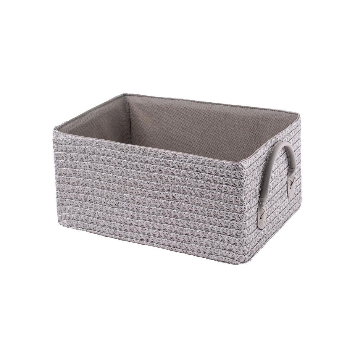 Panier avec anse - Polypropylène - 26 x 18 x H 14 cm - Gris ou noir