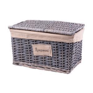 Malle - Osier - 47 x 28 x H 28 cm - Gris