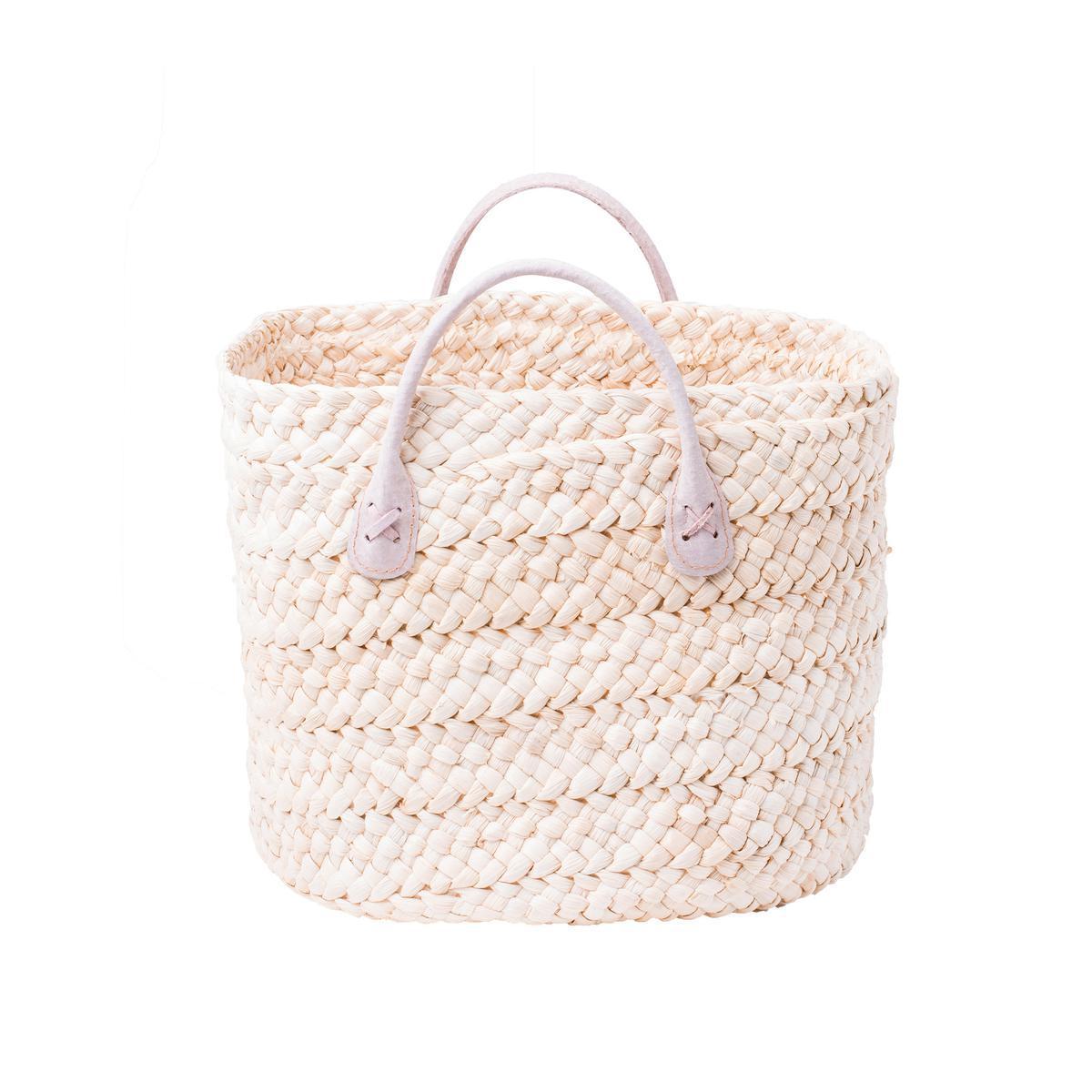 Panier rond - Maïs - Ø 27 cm x H 24 cm - Beige