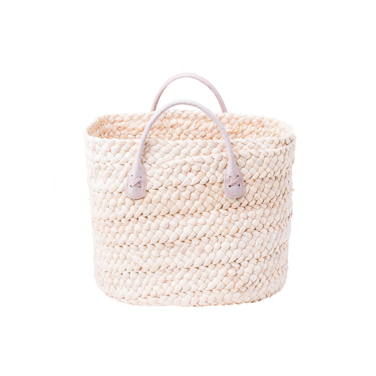 Panier rond - Maïs - Ø 24 cm x H 23 cm - Beige