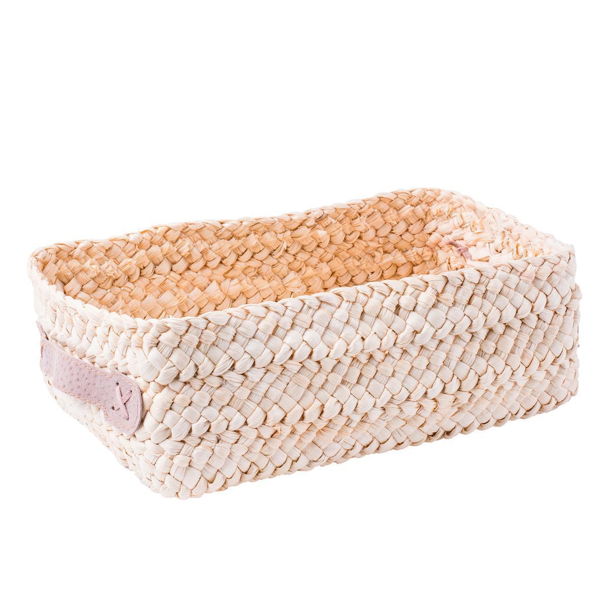 Panier - Maïs - 32 x 22 x H 13 cm - Couleur lin