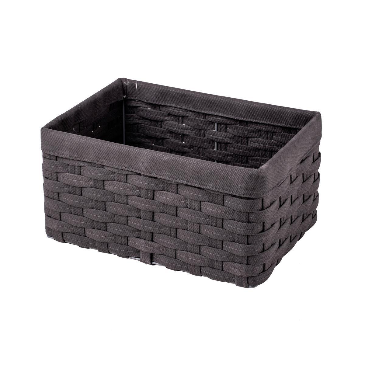 Panier - Tissu non tissé - 28 x 18 x H 14 cm - Gris