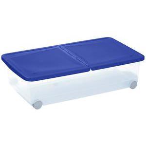 Boîte de rangement - Plastique - 69 x 39 x H 18 cm - Bleu