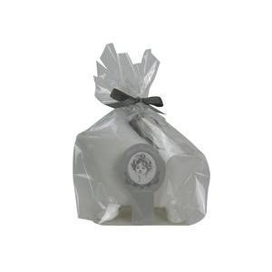 Coffret parfum baignoire - Céramique, argile et parfum - 14,4 x 7 x H 16 cm - Blanc et gris