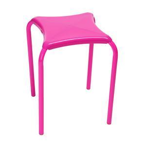 Tabouret carré - Métal et polypropylène - 34 x 34 x H 45 cm - Différents coloris