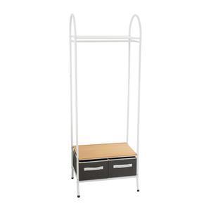 Etagère dressing 3 niveaux - Acier - Tissu non tissé - 60 x 45 x H 165 cm - Blanc