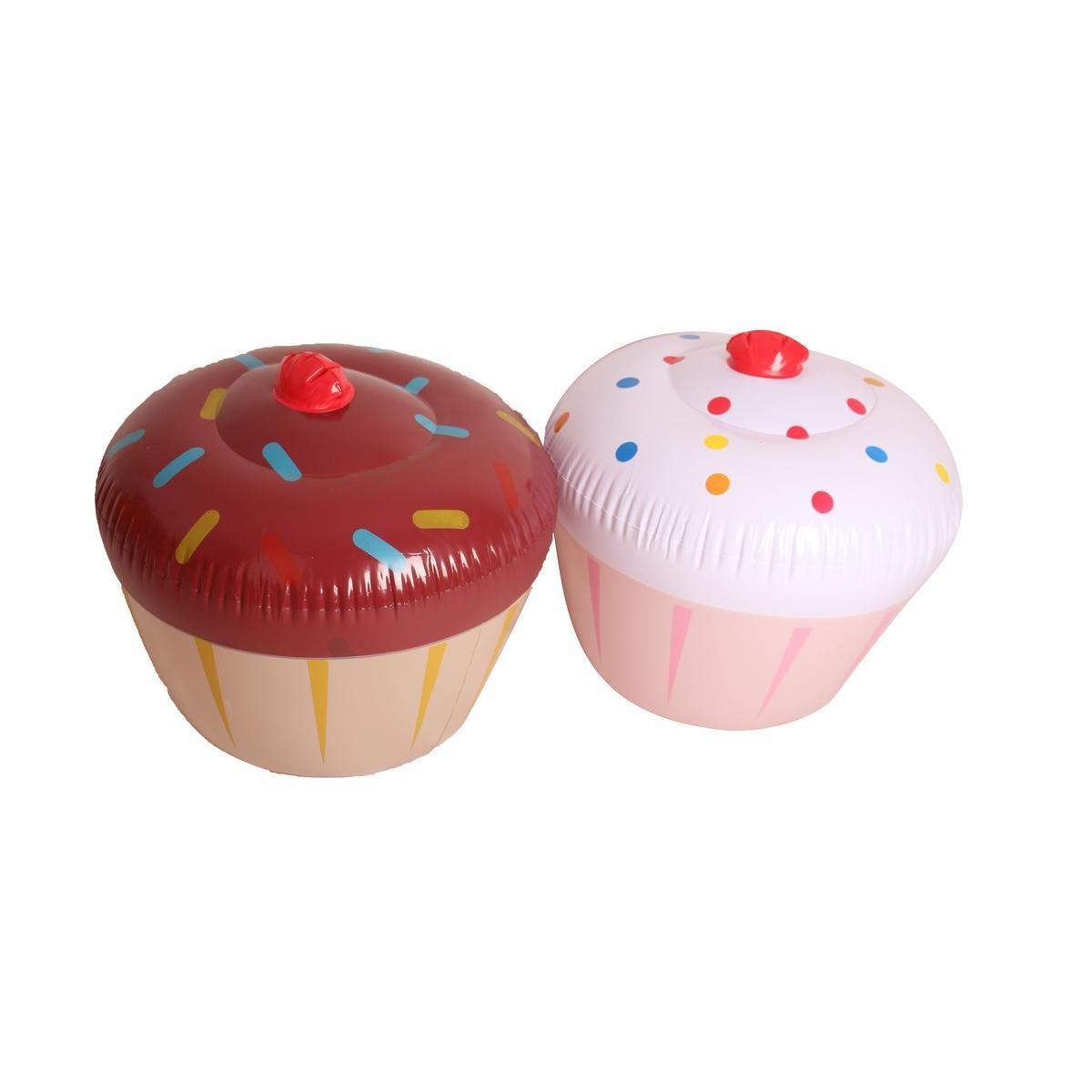 Cupcake gonflable - PVC - Ø 46 x H 45 cm - Multicolore
