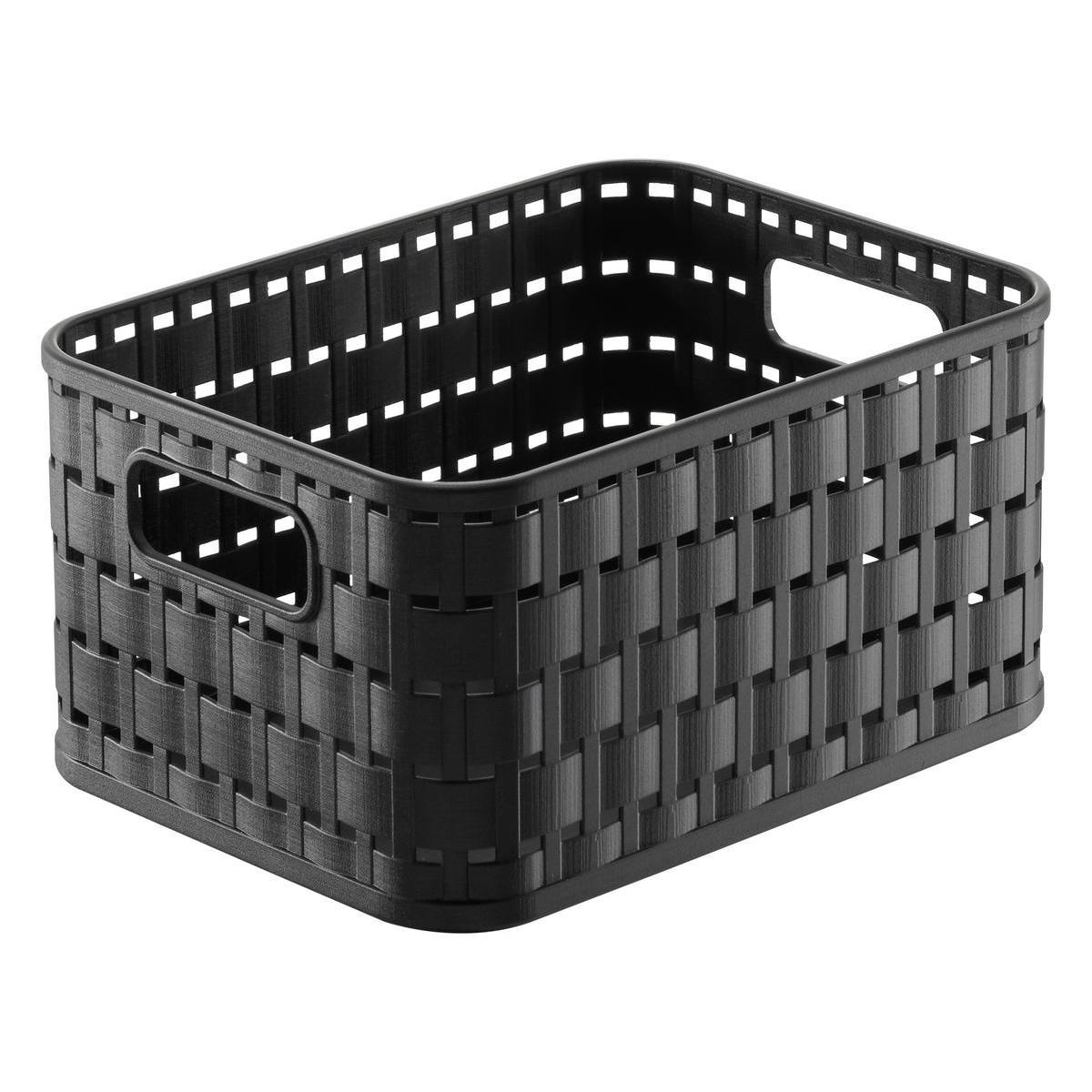 Panier - Plastique - 18,3 x 13,7 x H 9,8 cm - Noir