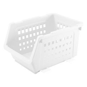 Casier de rangement - Plastique - 32,5 x 19,5 x H 23,5 cm - Blanc, vert ou bleu