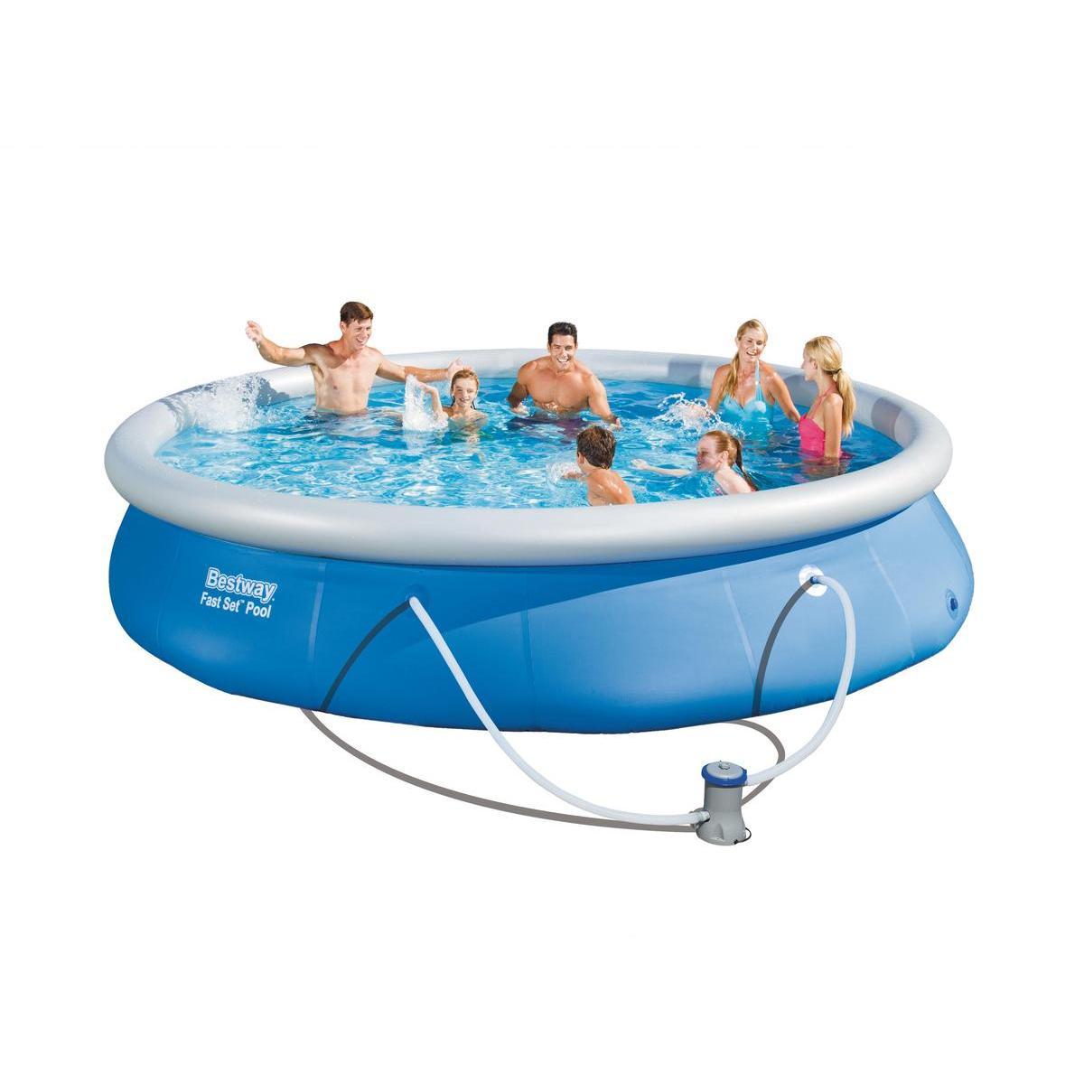 Piscine autoportante + pompe - PVC - Ø 457 x H 84 cm - Bleu