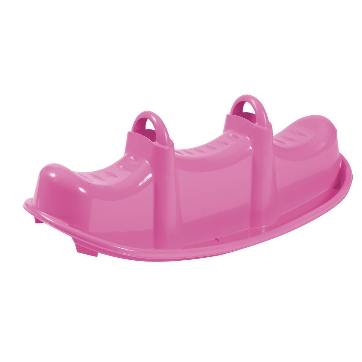 Bascule trio - Plastique - 103,5 x 43,5 x H 36,5 cm - Rose